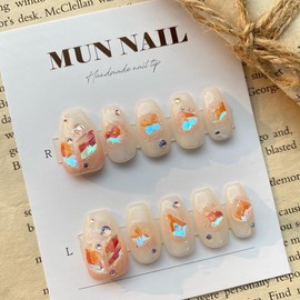 Aurora Cheek Nail Tips - Short Oval / 오로라 치크 네일팁 - 숏오벌