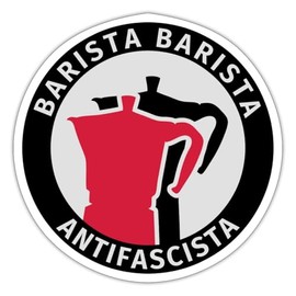 Spreadshirt Barista Barista Antifascista Sticker 10 x 10 cm Max 10 x 10 cm Matt White