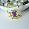 Spinning Fidget Bracelet for Women Gold Flower Rhinestone Link Bracelet