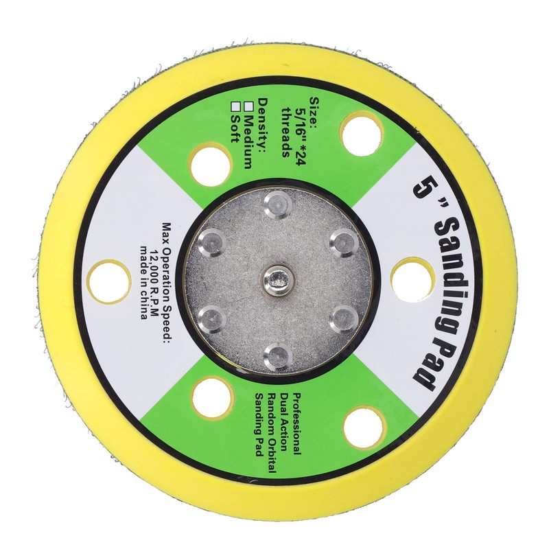 5in Sanding Pad PU Backing Plate Pneumatic Sander Buffer 12000RPM