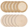 Handmade Round Boho Placemats Set of 6 | Natural Woven