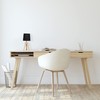 Relaxdays Tripod Table Lamp, Wood & Fabric, E14, Scandinavian Design,
