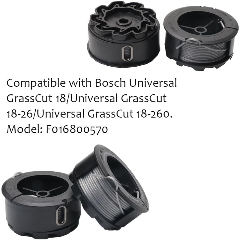 Pack of 4 grass trimmer thread spool, 1 trimmer cover,