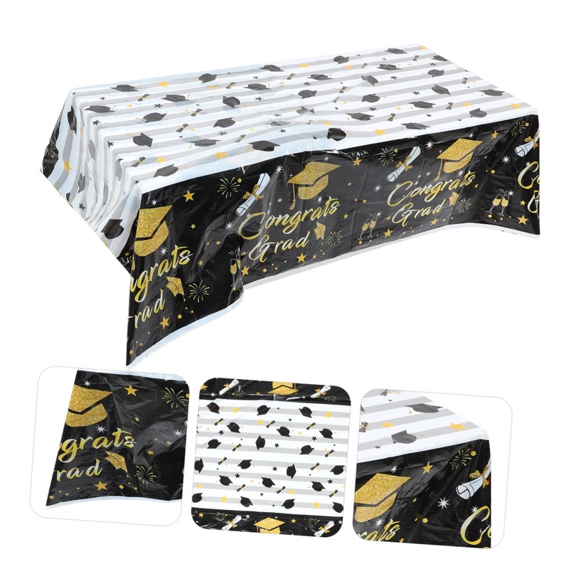 OHPHCALL Tablecloths for Graduation Iridescent Decorative Table Cover Disposable Party