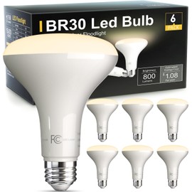 LED Flood Light Bulb Indoor, Dimmable BR30 Recessed Can Light Bulbs, 65 Watt Equivalent Efficient 9W, Warm White 3000K, E26 Standard Base, 800 LM 15000 Hour Lifetime, for Ceiling, Kitchen, 6 Pack