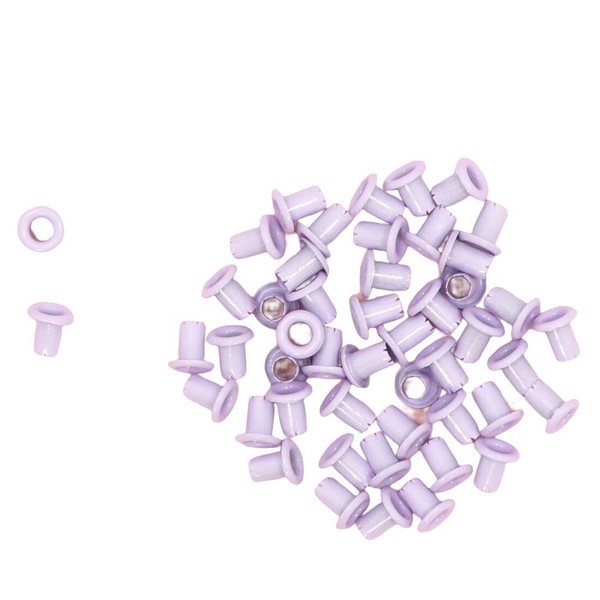 Craftelier - Pack of 50 Mini Eyelets Ideal for Cards, Scrapbooking and Other Crafts, Suitable for EVA Rubber, Tags or Album Covers, Outer Diameter: 0.48 cm, Purple
