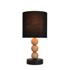 Lexi Lighting Cara Table Lamp, Black/Timber, E14 Lamp Holder, Cozy