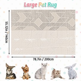 VCEPJH Bunny Floor Mat 55 x 78.7in Rabbit Cage Liner Washable Large Reusable Guinea Pigs Rug Anti-Slip Whelping Pads for Small Pet Dogs Puppy Chinchillas Cats Ferrets