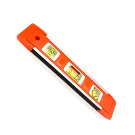 TIJAR Spirit Level Magnetic 230mm - Small, Unbreakable and Magnetic Torpedo Level with 3 Level Bubbles - Boat Level - Scaffold Level for Builders