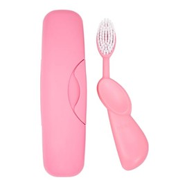 RADIUS Toothbrush Original Big Brush, BPA Free ADA Accepted - Right Hand - Pink Brush with Pink Case