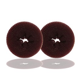 TwistyTieLB Hair Donut Bun Maker for Kids, 2PCS Ring Style Bun (Small, 2.5 Inch, Brown)