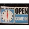 2 Open Closed Sign Chain 2 sided 9" X 7.5