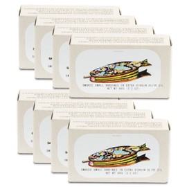 Smoked Small Sardines in Extra Virgin Olive Oil by Jose Gourmet, Wild Caught Portuguese Sardines, Canned Fish in Olive Oil, Omega 3, Fair Trade, 125g Can, Pack of 8