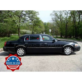 Made in USA - Trims Express 2007-2011 Lincoln Town Car L Model 6Pc Chrome Pillar Post Trim Stainless Steel