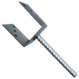 U Type Post Fence Foot Shaped Galvanised 4mm Thick Support Concrete in U Heavy Duty Anchor Riffler Tool Steel 4mm Thick 90 x 100 x 60mm - 3.54 Inch x 4 Inch x 2.36 Inch