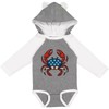 inktastic USA Patriotic Crab Long Sleeve Creeper 12 Months Granite