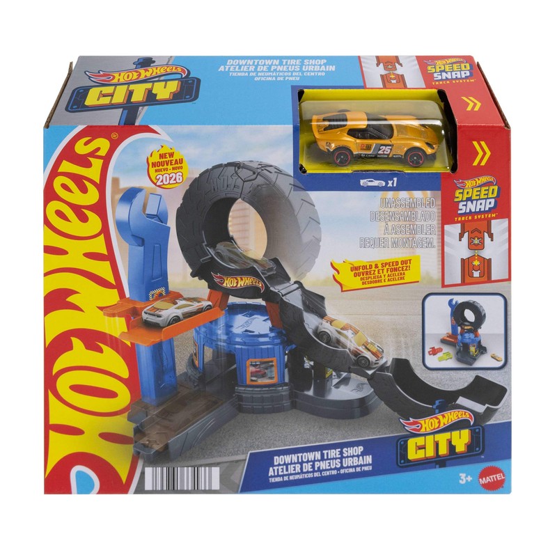 Hot Wheels City - Mega Centro Gomme, pista multidirezionale con