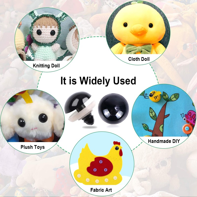 120PCS Plastic Safety Crochet Eyes Bulk with 120PCS Washers for