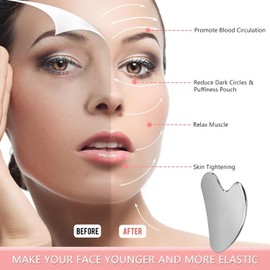 Stainless Steel Gua Sha Facial Tools, Skin Massage Skin Care Gift for Eyes Face Neck Heart Body