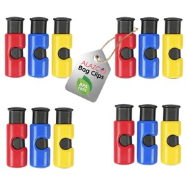 12pc BPA-Free Premium Quality ALAZCO Bag Clips - Value Set Food Fruit Bread Bag Cinch Non-Slip Grip EASY Squeeze & Lock