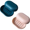 2 PCS Plastic Soap Dish,Travel Soap Case,Soap Cases with Lid,Soap