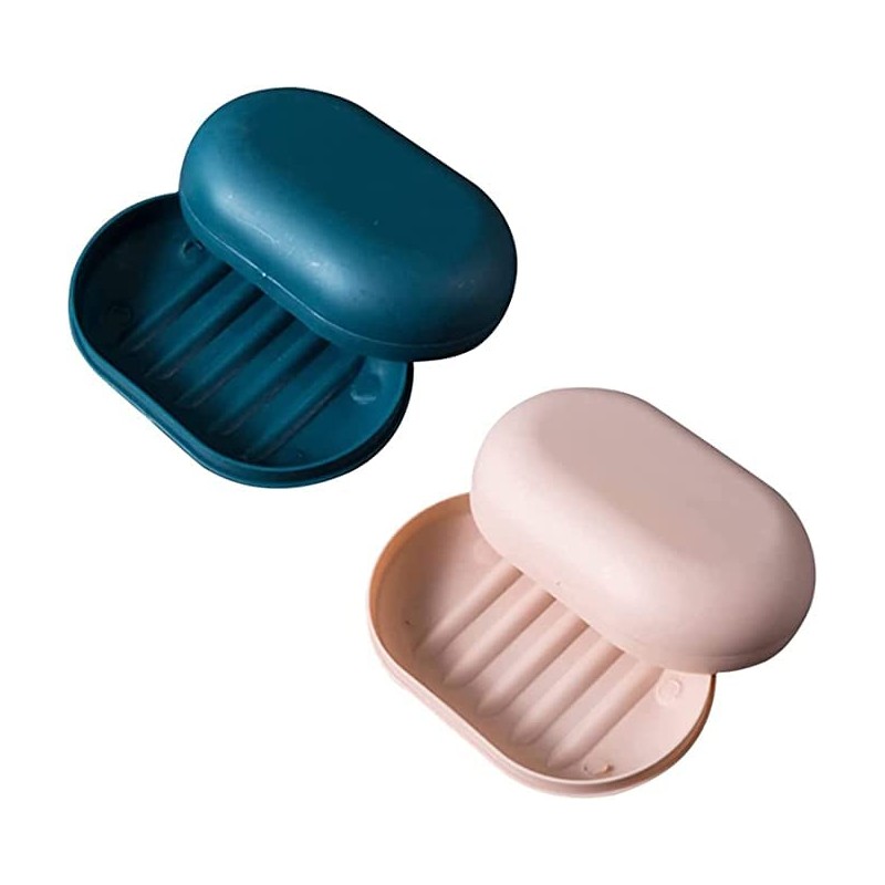 2 PCS Plastic Soap Dish,Travel Soap Case,Soap Cases with Lid,Soap