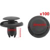 100Pcs Black Plastic Rivets Retainer Clip Bumper Fender