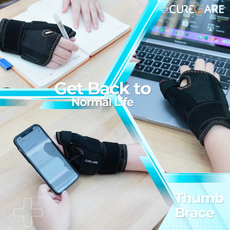 CURECARE Thumb Brace Left and Right, Reversible Thumb Splint for