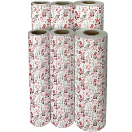 Jillson Roberts Bulk Christmas Gift Wrap, Cozy Gnomes, Quarter Ream 208 feet x 24 inches