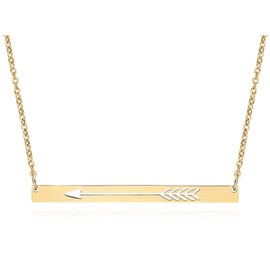 Lazycat Charm Friendship Gold Arrow Necklace Cool Long Bar Necklace Jewelry