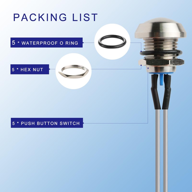 Zoyseay 12mm Mini Push Button Switch Push On/Off Silver or
