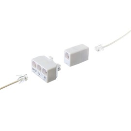 THE CIMPLE CO 2-Line Phone Splitters for Landline - 3-Way Telephone Splitters (1, 2, and Twin Lines) with RJ11 Keystone Jacks - Landline Phone Dividers and Adapters - 3 Pack, White