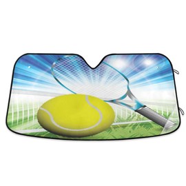 Car Windshield Sun Shade Tennis Foldable Car Front Windshield Sunshade Blocks UV Rays Sun Visor Sun Heat Protection for Car Truck SUV to Keep Your Vehicle Cool,Medium