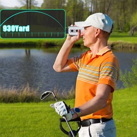 Golf Rangefinder, 50~930 Yard 7 Magnification Laser Range Finder Handheld Hunting Rangefinder High Precision Fast Flag Lock for Bow Hunting Golf