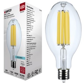Satco S13191 40W LED HID Replacement Bulb, 4000K Cool White, 7500 Lumens, EX39 Mogul Extended Base, Clear Finish, 80+ CRI, Non-Dimmable, Energy-Efficient, LED for Industrial and Commercial Fixtures