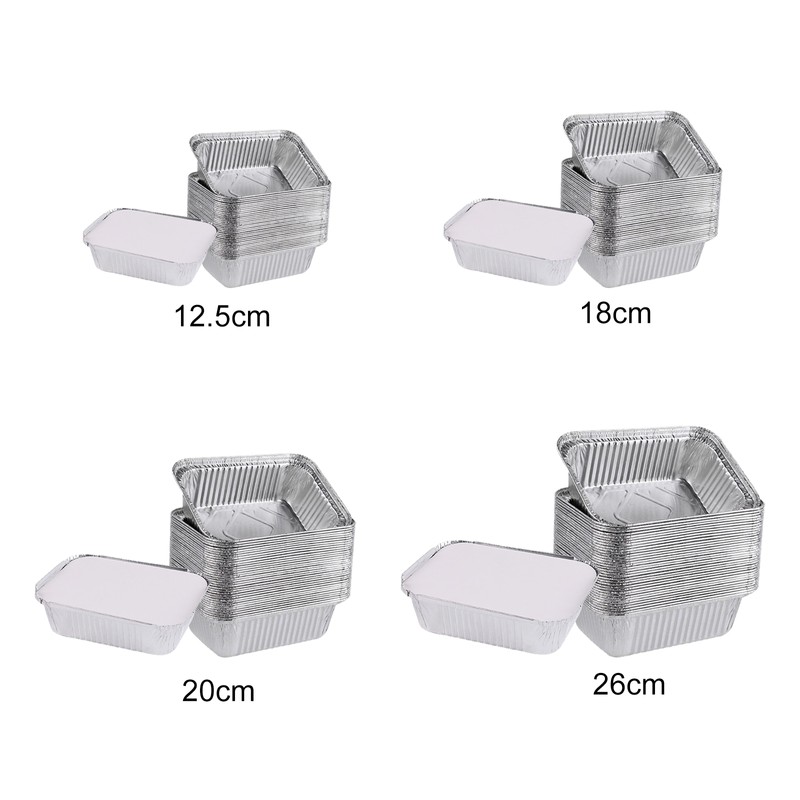 Disposable Tin Foil Box with Lid Outdoor Barbecue Baking Oven