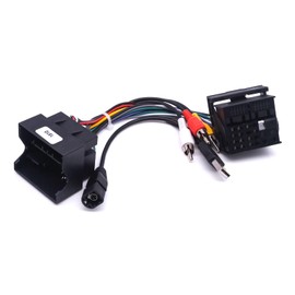 52 Pin ISO Adapter Cable for VW/Golf/Passat/Touareg/Polo/Touareg/Skoda/Seat, ISO Converter Car Radio Adapter with Steering Wheel Control Cables and Reverse Control Cable