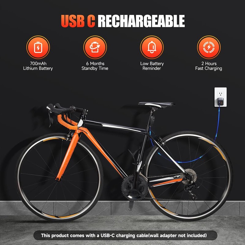 WSDCAM Upgraded Bike Alarm with Remote - 113dB Loud Anti-Theft