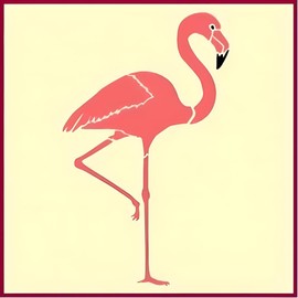 Flamingo 1 Stencil - 6.3" x 10.2" Tropical Florida Forest Mountain Woodland Wildlife African Wild Animal DIY Template Reusable Laser Cut Mylar for Painting Home Decor DIY Crafts - The Artful Stencil