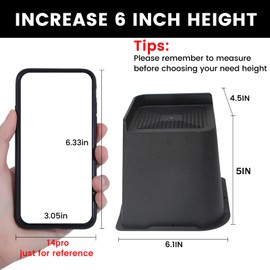 MYMULIKE Bed Risers Heavy Duty, Oversized Furniture Risers, Support Up to 6000 Lbs, Lift 5 inch for Couch, Sofa, Table,Chair (Black 6 Pack, 5 inch)