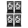 4Pcs Metal Book Ends Orderly Storage Arbitrary Adjustment Smoother Edges