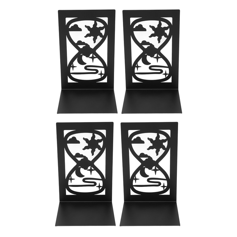 4Pcs Metal Book Ends Orderly Storage Arbitrary Adjustment Smoother Edges