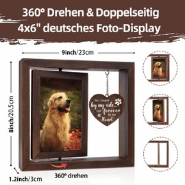 Memory Dog Cat Picture Frame, Wooden Picture Frame with Memorial Meaning, Gift for Dog Owners, Cat Owners, Memorial Frame for Loss of Pet, Loss Sympathy Gift, Table Decoration