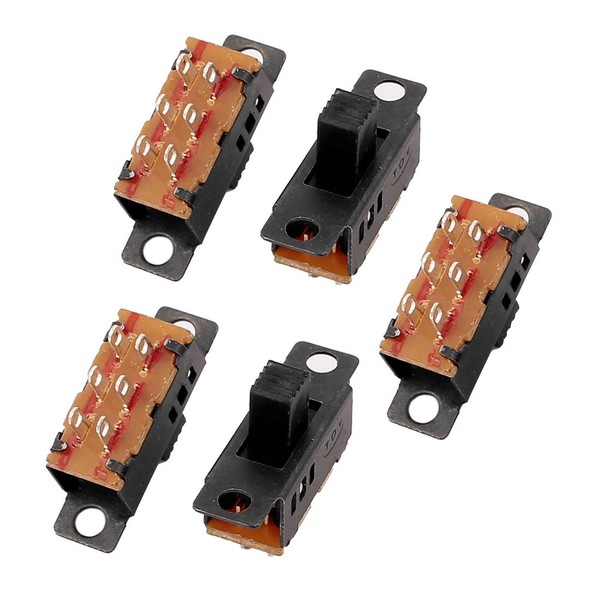 uxcell Slide Switch 3 Position 6P DPDT Miniature PCB Latch Pack of 5