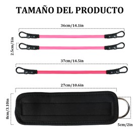 lankatt Ligas de Resistencia para Ejercicio, Equipo de Entrenamiento de Cadera con protección de Tobillo, Bandas elásticas de Resistencia apilables de 60 LB, Equipo de Ejercicio de Cadera y Pierna.