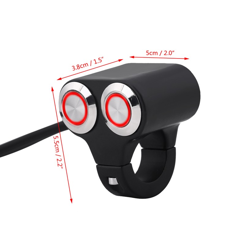 7/8inch 22mm Motorcycle Handlebar Switch Headlight Brake Fog Light ON/OFF