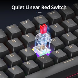 surmen 60% Gaming Keyboard 60 Percent, Wired Mini Mechanical Keyboard with Linear Red Switches PBT Keycaps for PC Gamer Typist (Blue Samurai B/Rainbow Led)