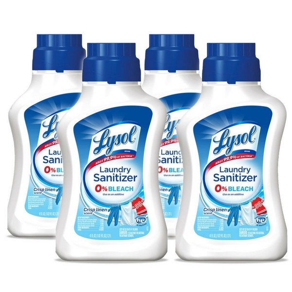LYSOL Laundry Sanitizer, Crisp Linen 41 oz (4 Pack)