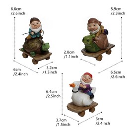 XYQXYQ Set of 3 Mini Garden Gnome Statues - Resin Figurines for Indoor and Outdoor Decoration - Whimsical Mini Ornaments for Home, Patio, Yard, and Garden Decor