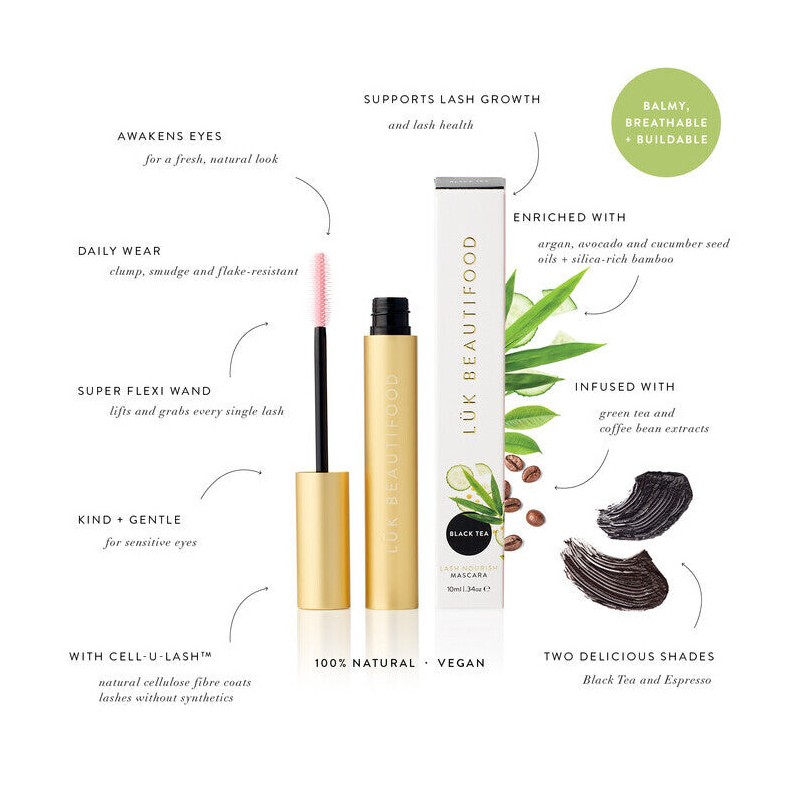 Luk Beautifood Lash Nourish Mascara, Black Tea 10ml